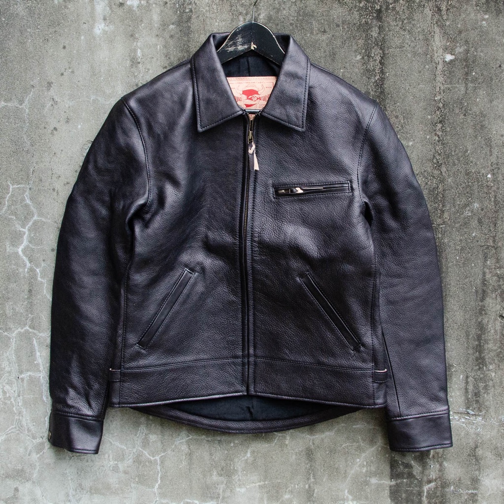 日本天神Tenjin Works JS-02 黑色櫪木多脂革騎士皮衣夾克| 蝦皮購物