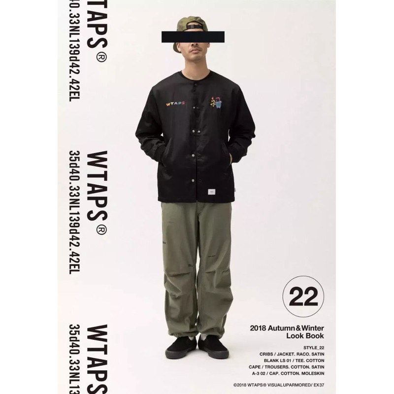 WTAPS 18AW CRIBS 01 / JACKET. RACO. SATIN 長袖襯衫 外套 刺繡