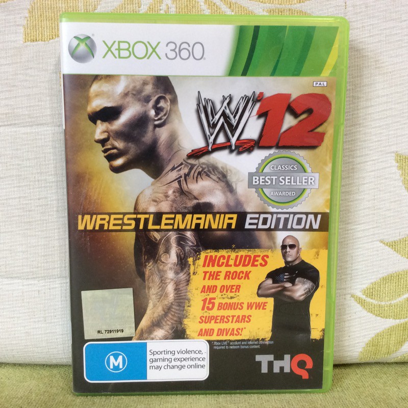 XBOX360 澳版WWE 美國職業摔角Ｗ12 2012 wrestlemania edition XBOX