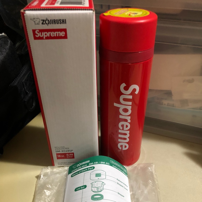 全新正品Supreme Zojirushi stainless Steel Mug 紅色象印保溫瓶| 蝦皮購物