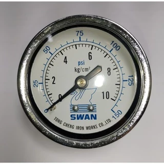 阿輪五金 2''吋【台灣製】正品SWAN天鵝牌 10KG 壓力錶 可議價多件優惠 氣壓錶 水壓錶 空壓機 油壓錶 壓力計