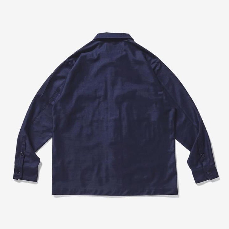 20AW WTAPS BUDS / LS / COTTON. SATIN 海軍藍NAVY 現貨在店| 蝦皮購物