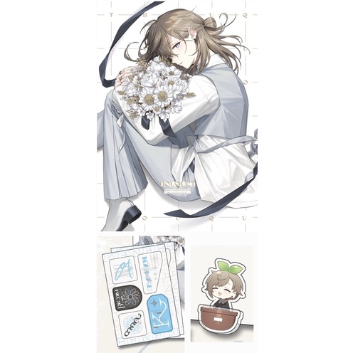 保留中勿下單）非公式叶BOUQUET 同人誌&グッズセットU助立牌貼紙彩虹社