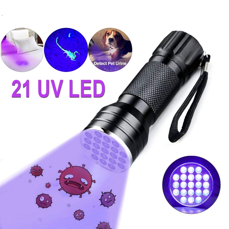 紫外線手電筒消毒紫外線燈 21 395nm 手電筒 LED 紫外線內部寵物尿液檢測器用於狗/貓尿液便攜式燈 | 蝦皮購物
