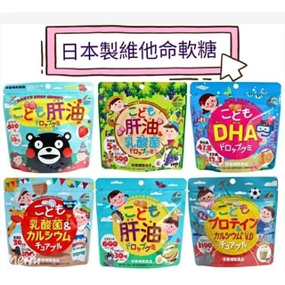 日本製 魚肝油 乳酸菌 肝油 營養食品 軟糖 兒童DHA 兒童軟糖 水果5軟糖 維他命B C 綜合維他命