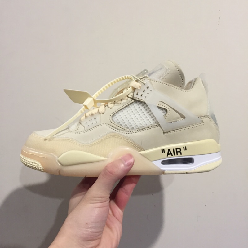 DenimDad】Air Jordan 4 x off white 4代sail 9號26cm 台灣公司貨