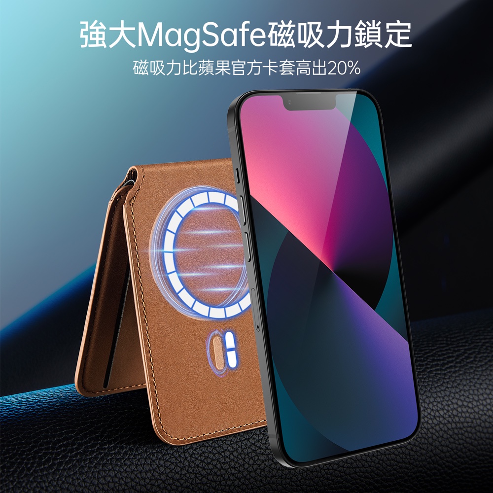 ESR 億色 HaloLock 都尚系列 iPhone 磁吸卡包 支架款, 碳纖黑