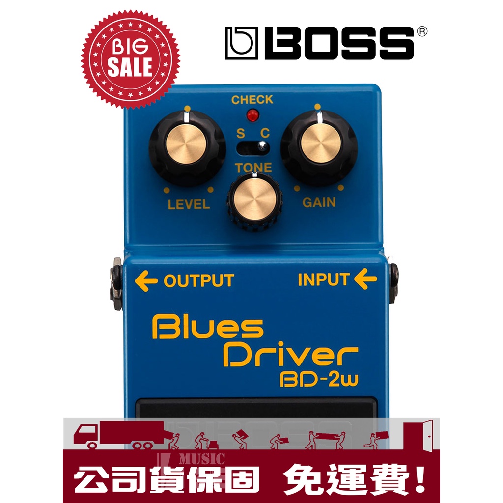 萊可樂器BOSS BD-2W 效果器Blues Driver 藍調破音失真WAZA 技BD2W