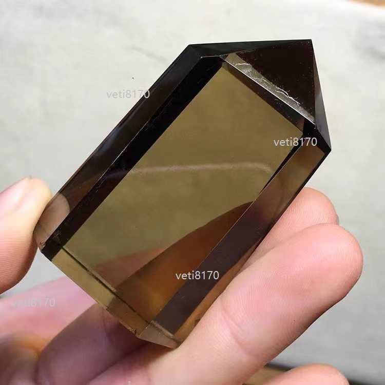 新品*熱銷*水晶*ZX天然茶晶原石柱子煙晶六棱咖色單尖柱彩虹原石原礦