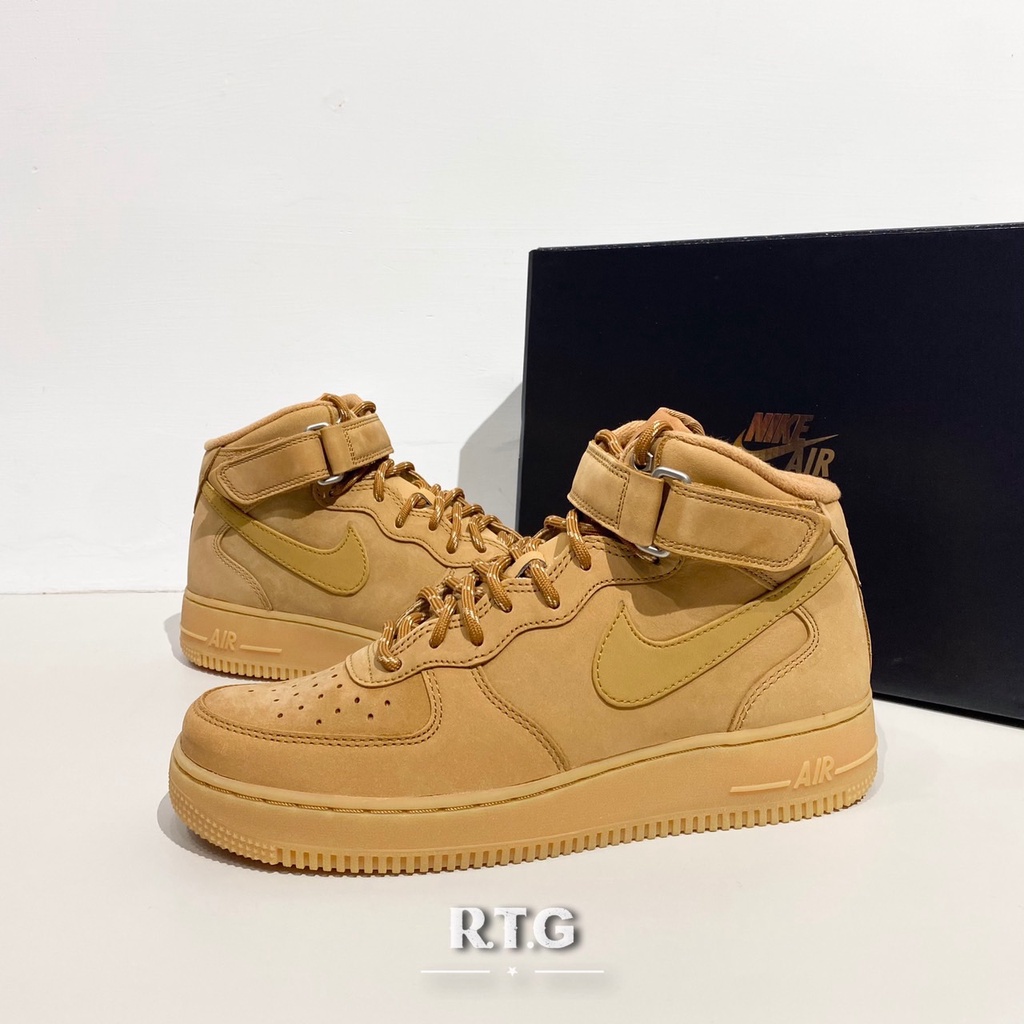 RTG】NIKE AIR FORCE 1 MID 07 WB 小麥色麂皮膠底魔鬼氈男鞋DJ9158-200