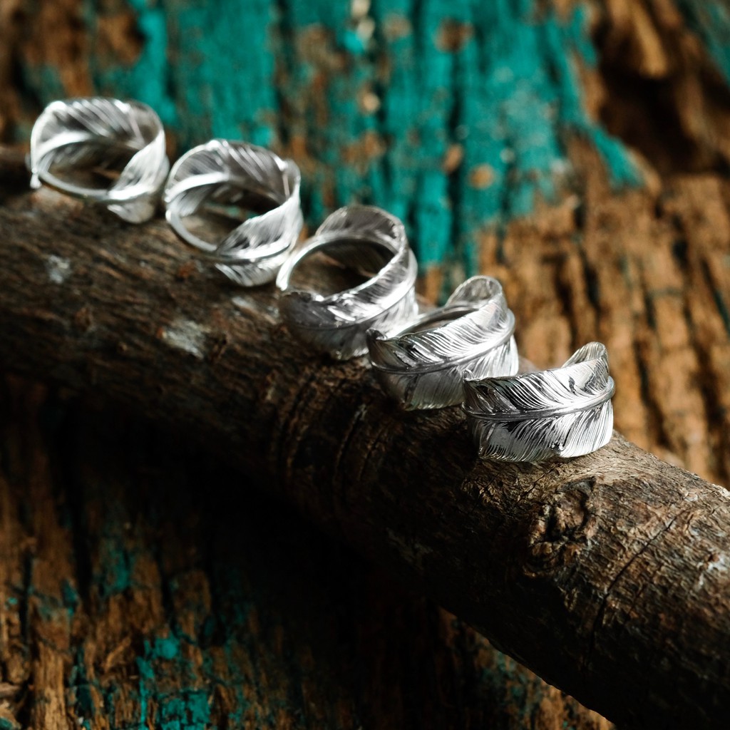 日本鷲見太郎TaroWashimi Feather Ring 純銀/先金羽毛戒M | 蝦皮購物