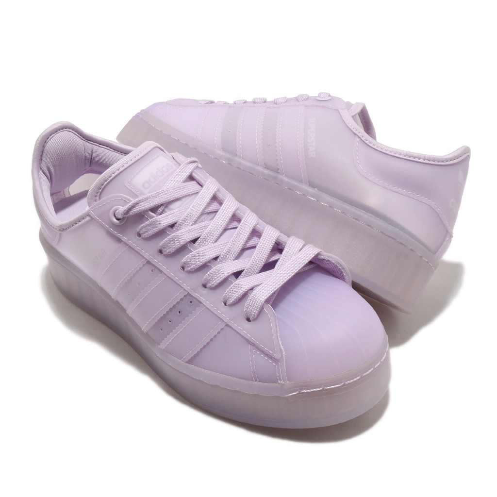 吉米.tw】現貨adidas SUPERSTAR JELLY 糖果鞋女透明紫色果凍鞋厚底鞋