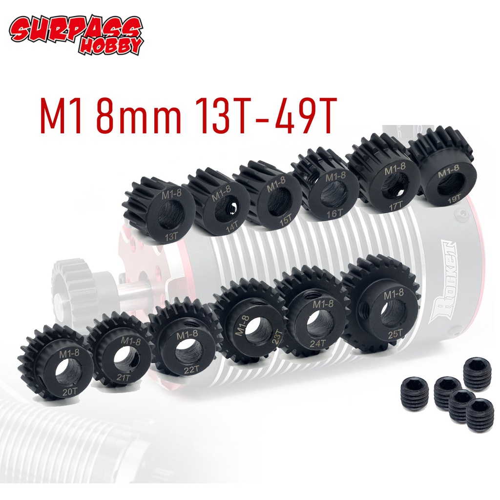 Set De 5 Pignons M1 8mm – 14T à 22T – Acier Trempé – Pour RC 1/5 X-MAXX Et Voitures Télécommandées