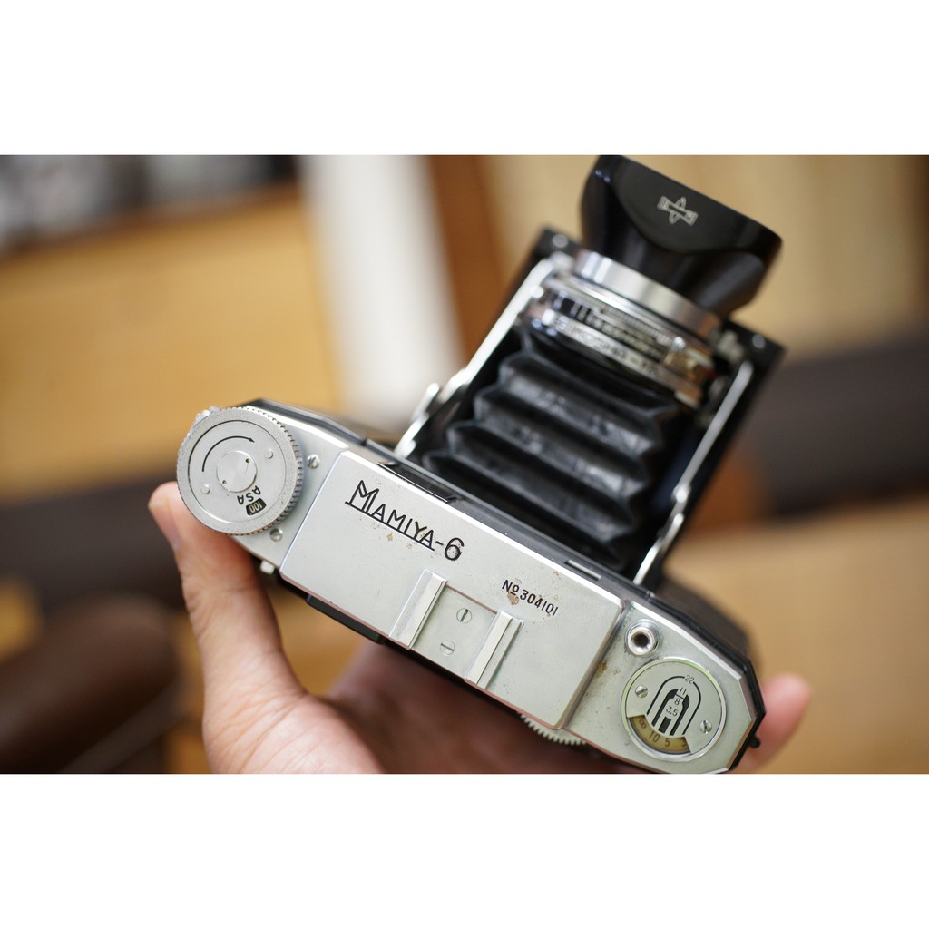 稀有超美品 Mamiya-6 RF連動測距疊影對焦 120中片幅 6x6經典蛇腹機+遮光罩+皮套