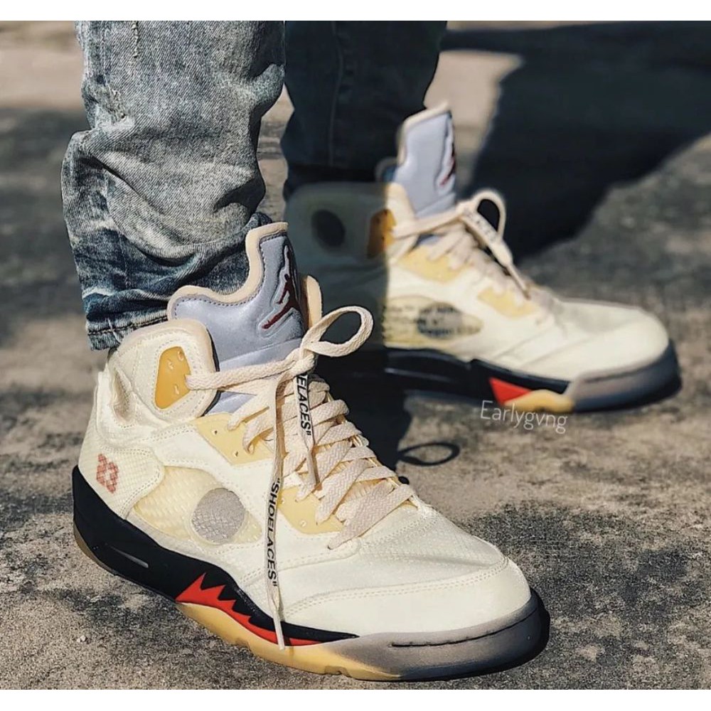 柯拔Off-White x Air Jordan 5 Sail DH8565-100 AJ5 聯名國外調貨需7