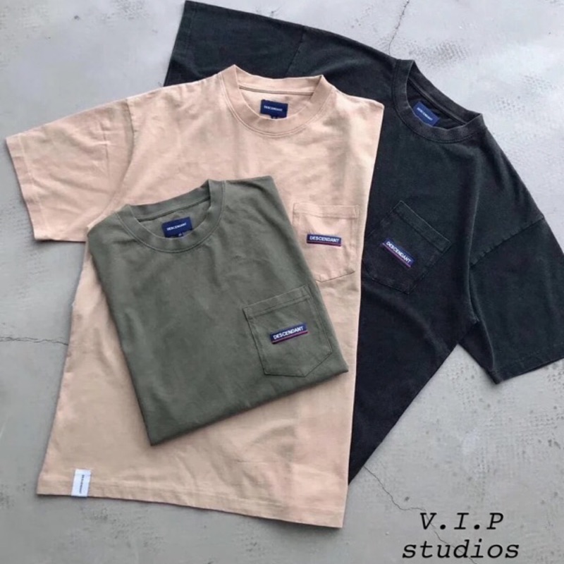 V.I.P》🇯🇵日本製DESCENDANT HORIZON PIGMENT DYE SS 口袋水洗短袖T恤20SS | 蝦皮購物