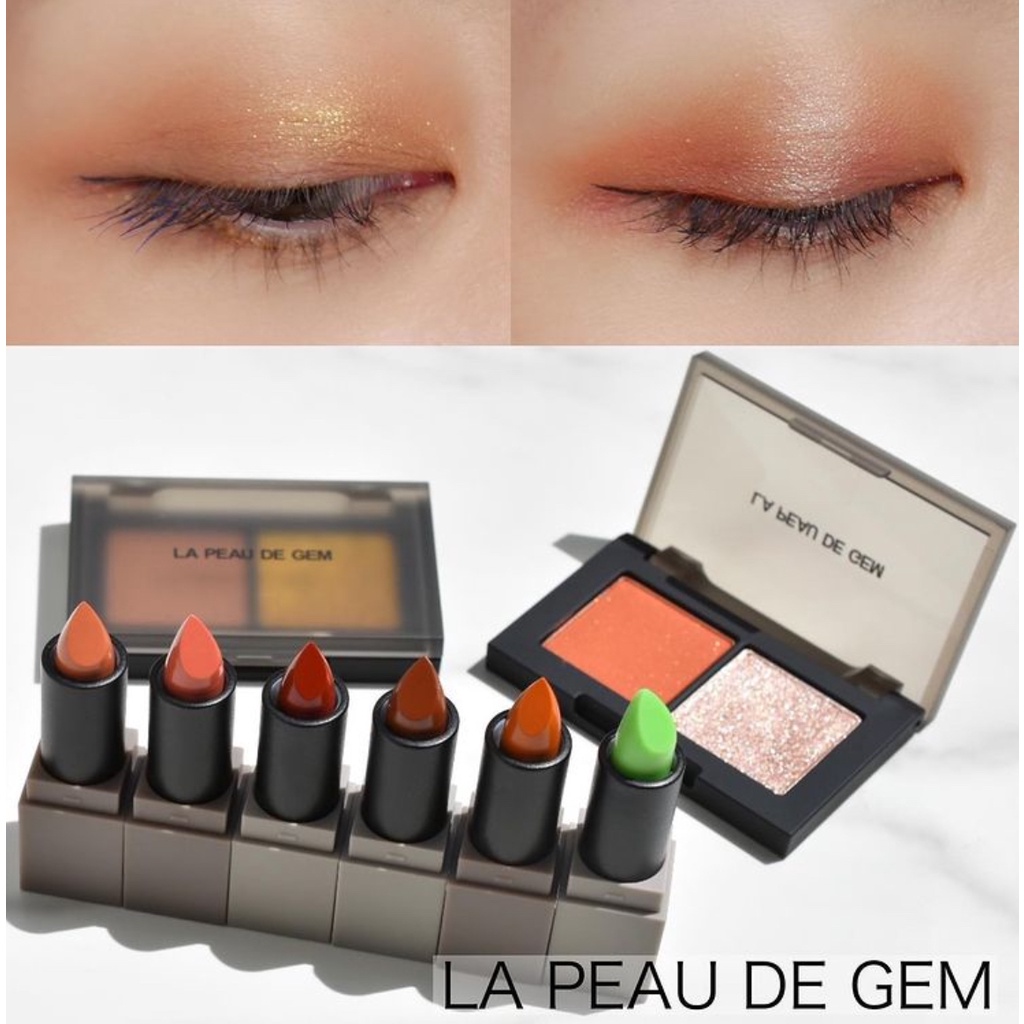 VV日妝選品♡現+預♡日本新品牌LA PEAU DE GEM 雙色眼影唇膏口紅lpdgem