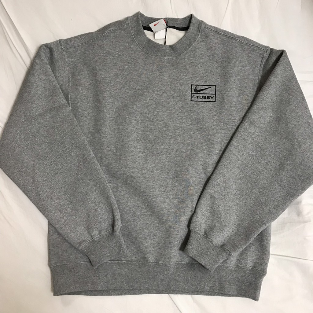 極限量現貨不用等Stussy x Nike U NRG BR Crew Fleece 聯名衛衣灰色