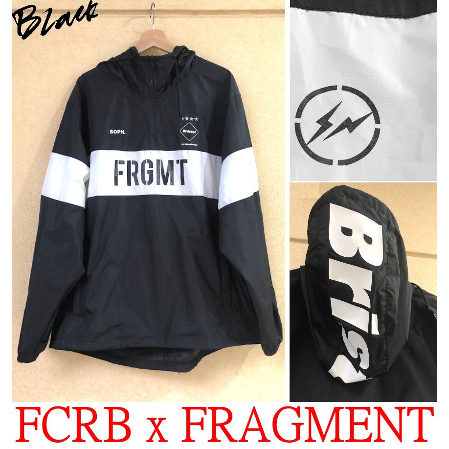 BLACK近全新F.C.R.B x FRAGMENT連帽套頭風衣FCRB防水薄夾克外套| 蝦皮購物