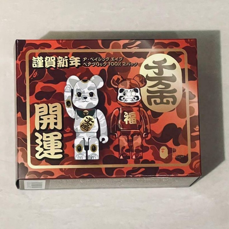 全新正品未拆Bearbrick Be@rbrick 100% BAPE 招財貓達摩2021 新年限定