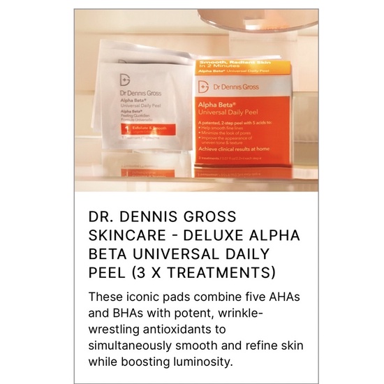 現貨正版 Dr Dennis Gross Alpha Beta peeling quotidien 棉片 蝦皮購物