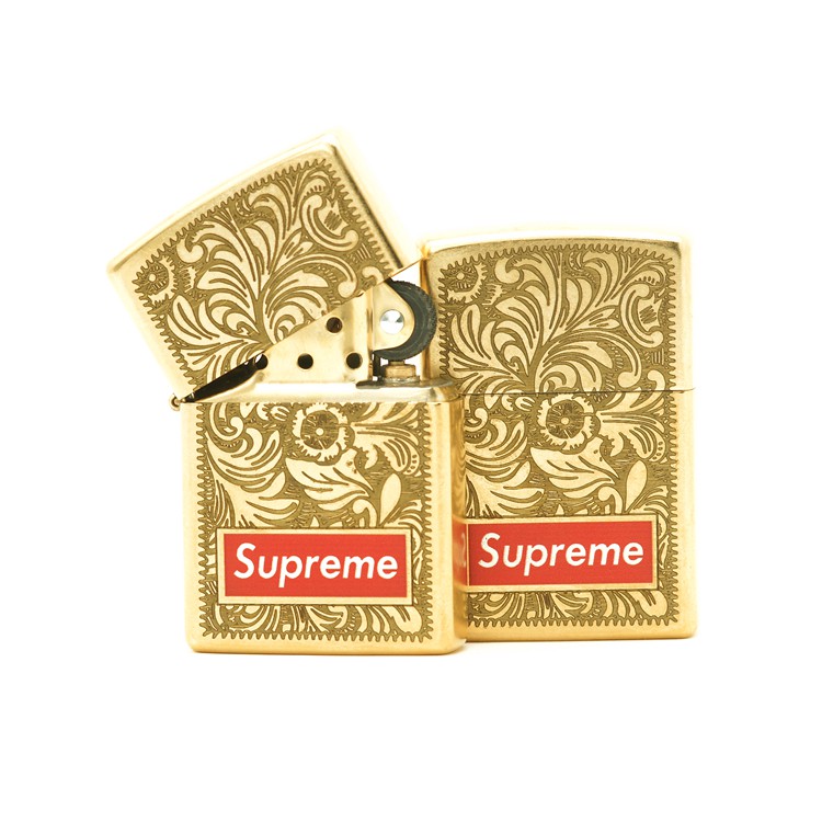 清倉特價現貨免運Supreme 14FW Engraved Brass box logo金色雕花zippo