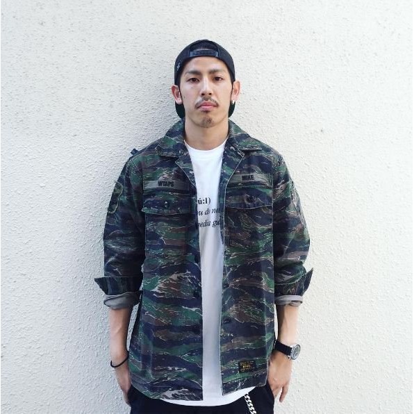 WTAPS 17 SS BUDS LS 02 TIGER STRIPE COTTON 虎紋長袖軍襯衫