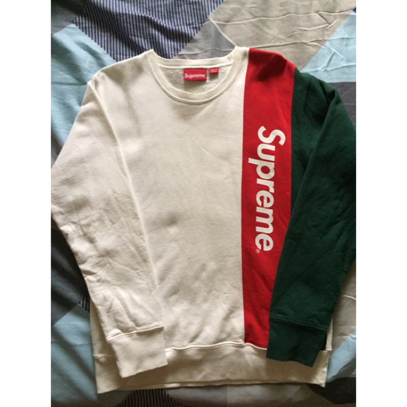 supreme panelled crewneck白綠紅M已售出| 蝦皮購物