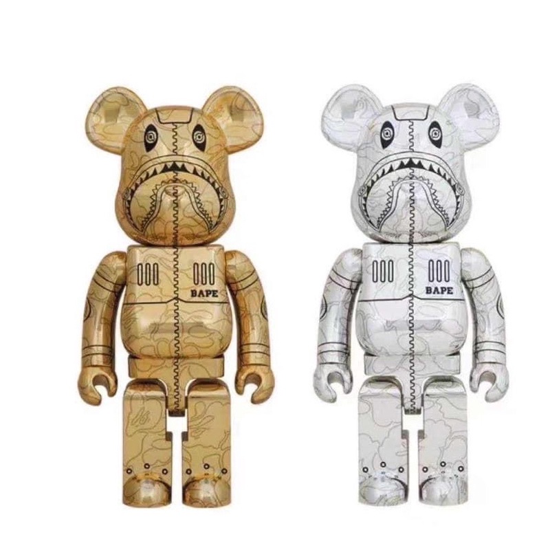 「全新現貨」BAPE x SORAYAMA 空山基 x Be@rbrick 聯名 金銀套 bearbrick 1000%