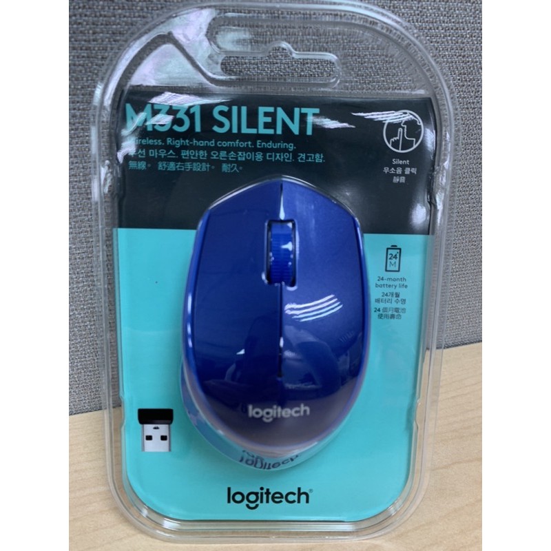 羅技 M331 Logitech 無線滑鼠 靜音滑鼠 SilentPlus 藍色全新只有一個 羅技無線滑鼠 羅技靜音滑鼠 | 蝦皮購物