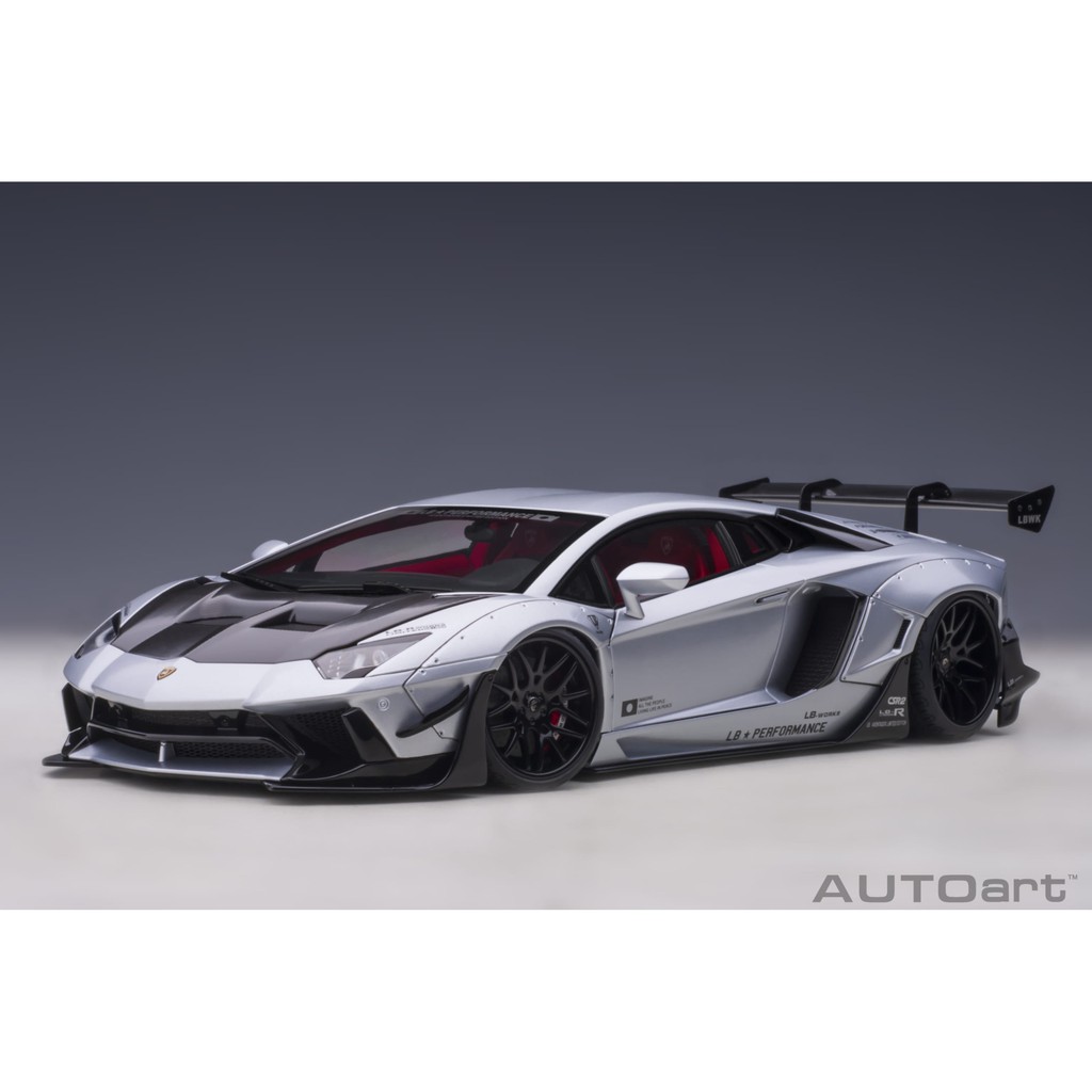 缺貨> autoart 1:18 LB-Works Lamborghini Aventador (銀) | 蝦皮購物