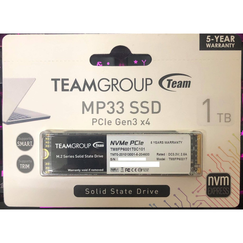 現貨】十銓TEAM MP33/MP33 PRO 512GB 1TB 2TB M.2 PCIe SSD 固態硬碟