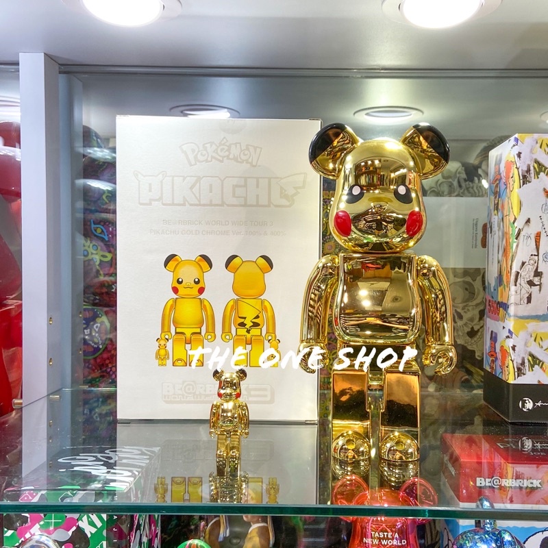 BE@RBRICK PIKACHU Chrome 金色電鍍皮卡丘電鍍皮卡丘金色皮卡丘展場400