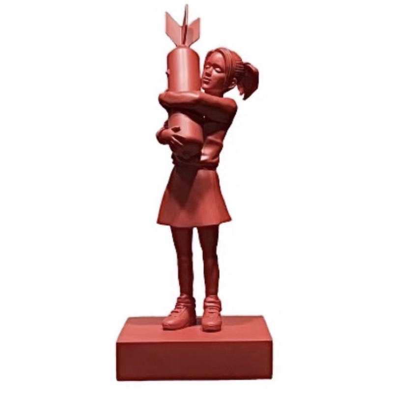 同款班克西banksy 抱炸彈女孩Bomb Hugger 擁抱和平多色款雕塑擺件街頭