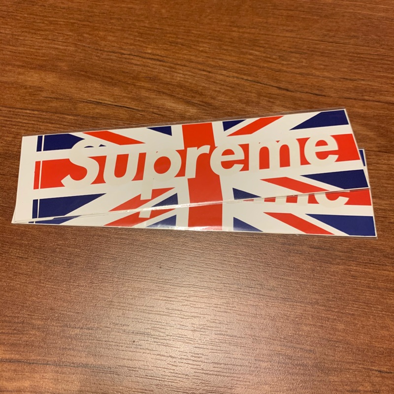 Supreme union jack box hotsell logo sticker