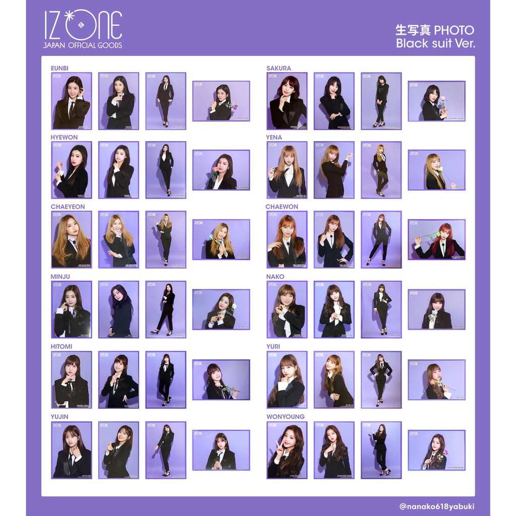 IZ*ONE チョ・ユリ Black suit Ver . 生写真 4種コンプ - 写真