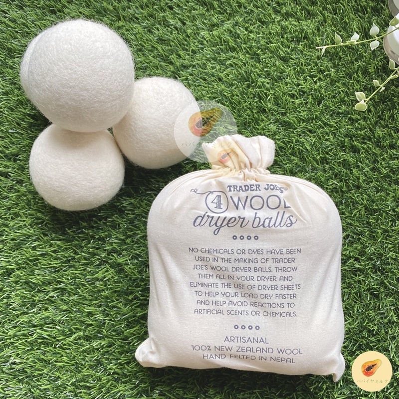 【全館現貨】🐑 Trader Joe's 羊毛烘衣球 4入｜Wool Dryer Balls｜美國代購｜伴手禮 🎁 蝦皮購物