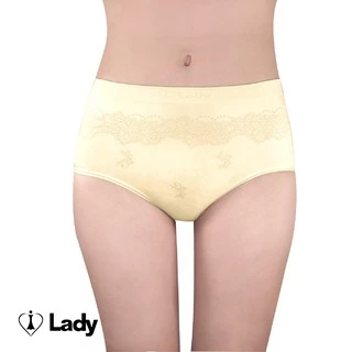 Lady 彈力無縫系列 高腰 低衩 無痕 三角褲 (黃色)