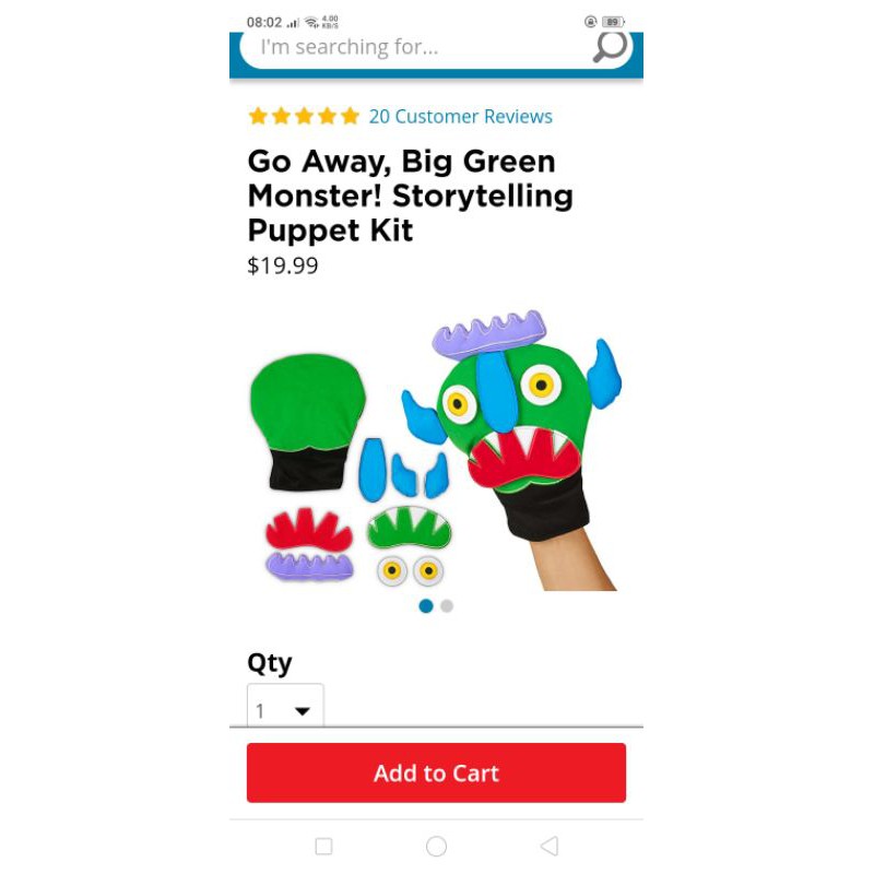 Lakeshore Go Away, Big Green Monster! Storytelling Puppet Kit