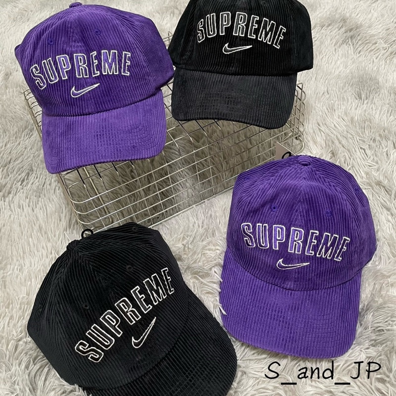 全新現貨Supreme x Nike 22春夏聯名Arc Corduroy 6-Panel Logo 燈芯絨