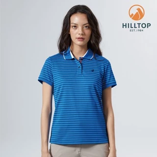 【Hilltop 山頂鳥 】女款抗菌吸濕快乾條紋POLO衫 PS14XFH3- 寶藍