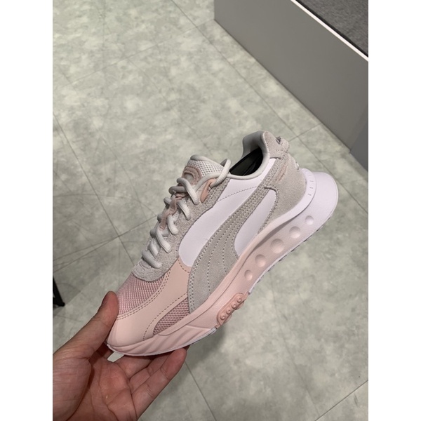 Puma Wild Rider Soft 灰 粉 草莓聖代 復古 麂皮 女鞋 38486601 | 蝦皮購物