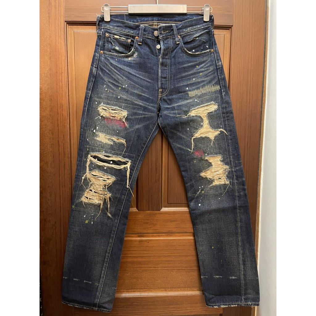 LEVI'S LVC 66501-0063 501XX復刻丹寧褲破壞牛王木村著W32二手美品