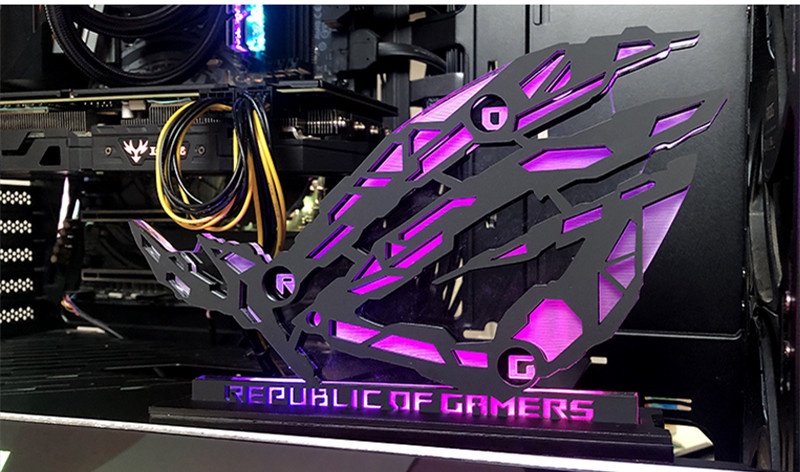 華碩 ASUS ROG 信仰 敗家之眼 ARGB 側透機殼 模型 機械眼 RGB神光同步桌上電腦裝飾 手辦 太陽神DIY | 蝦皮購物