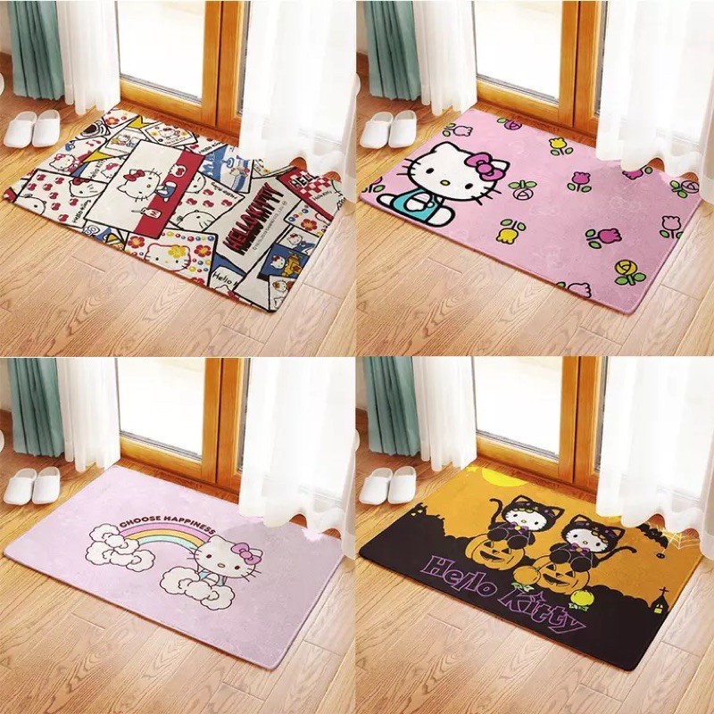 Hello kitty 凱蒂貓 kitty貓 防滑地墊 超大地墊 短絨地墊 腳踏墊 地墊 可洗衣機清洗 大型地墊 | 蝦皮購物