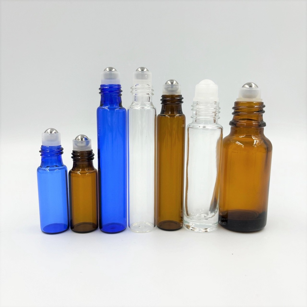 滾珠瓶 鋼珠瓶 玻璃瓶 精油瓶 香水瓶 分裝瓶 透明瓶 藍色瓶 茶色瓶 SPA 空瓶 | 蝦皮購物