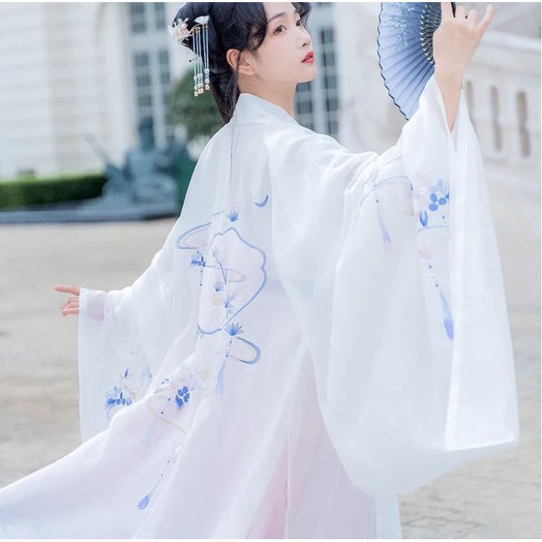 現貨 千年之戀 漢服古裝 中國風服飾 古風服裝 齊腰大袖衫 飄逸 閨蜜裝 粉紫色 漢服婚紗寫真 造型服飾【CL068】 | 蝦皮購物