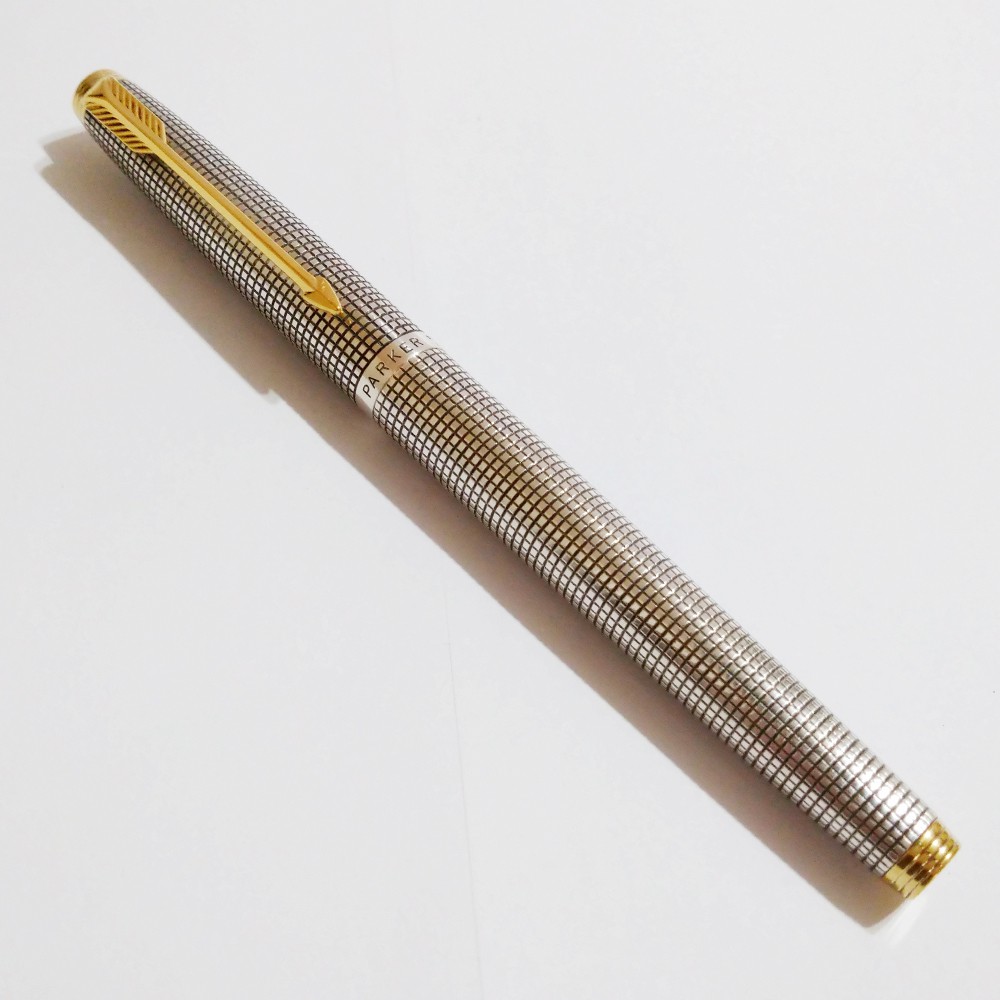 PARKER 派克75 SILVER 純銀平頂14K <XF> 0刻握位鋼筆| 蝦皮購物