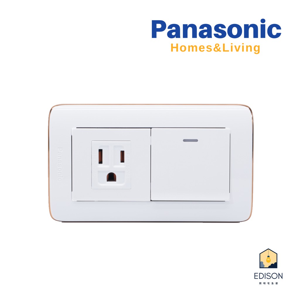 國際牌Panasonic RISNA 埋入式開關插座組合附螢光開關接地極插座| 蝦皮購物