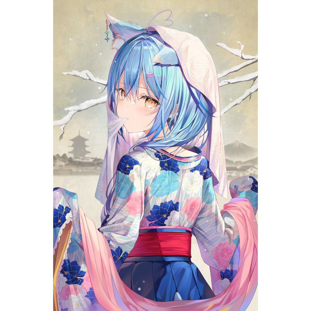 Amazon.co.jp: 雪花ラミィ B2タペストリー お正月衣装 ホロ